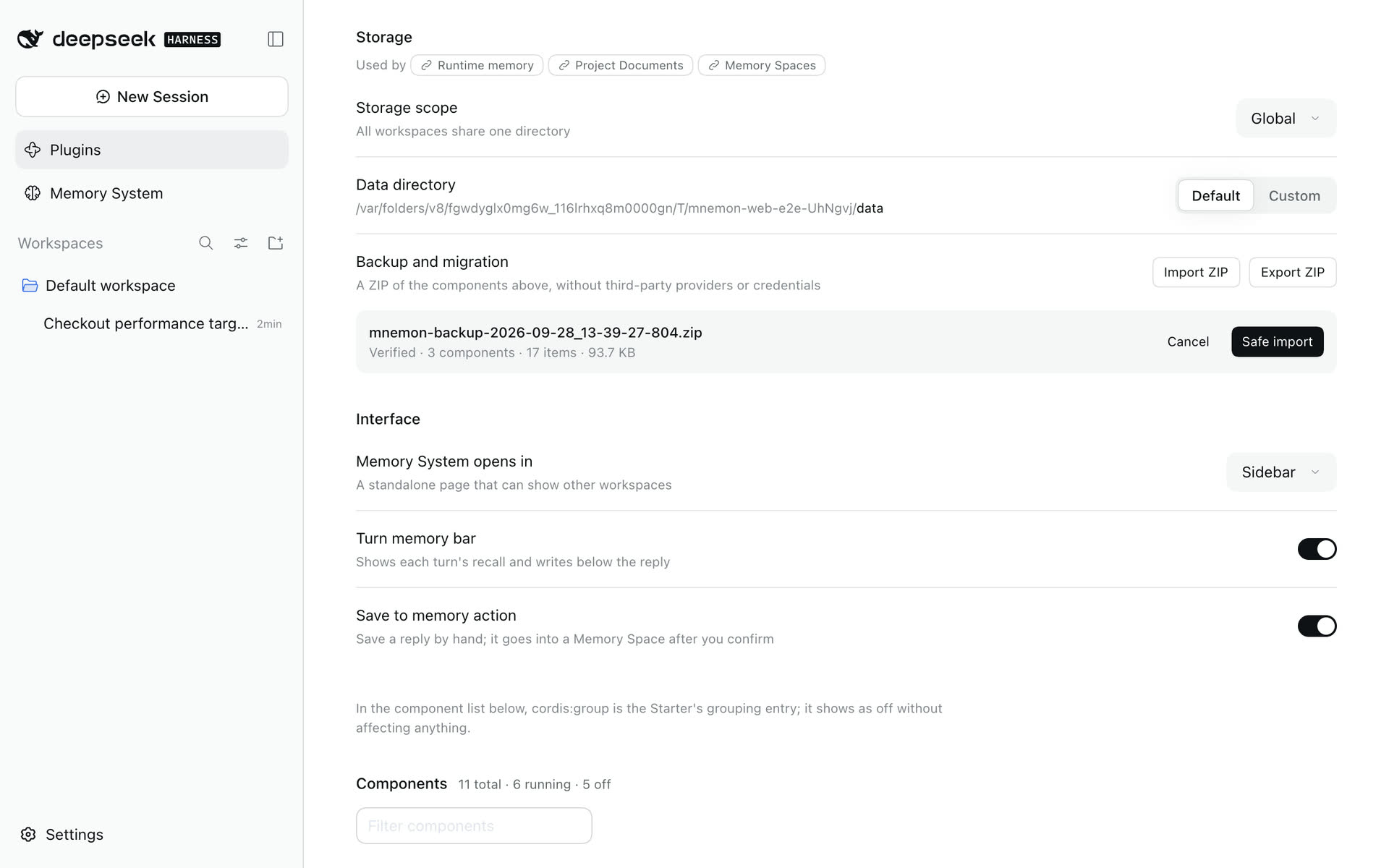 A verified backup preview before Safe import
