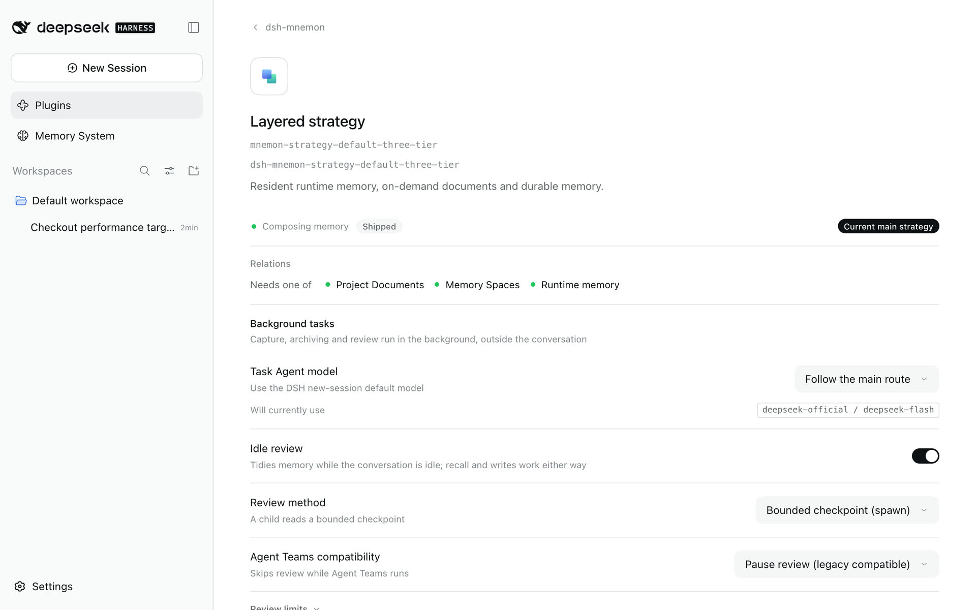 DSH's own page for the Layered strategy